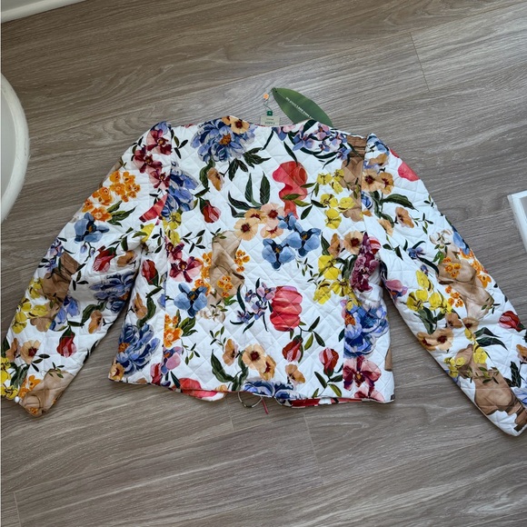 NWT Farm Rio Greek Garden Quilted Tie Coat Floral Cotton Sz XL - Picture 15 of 16